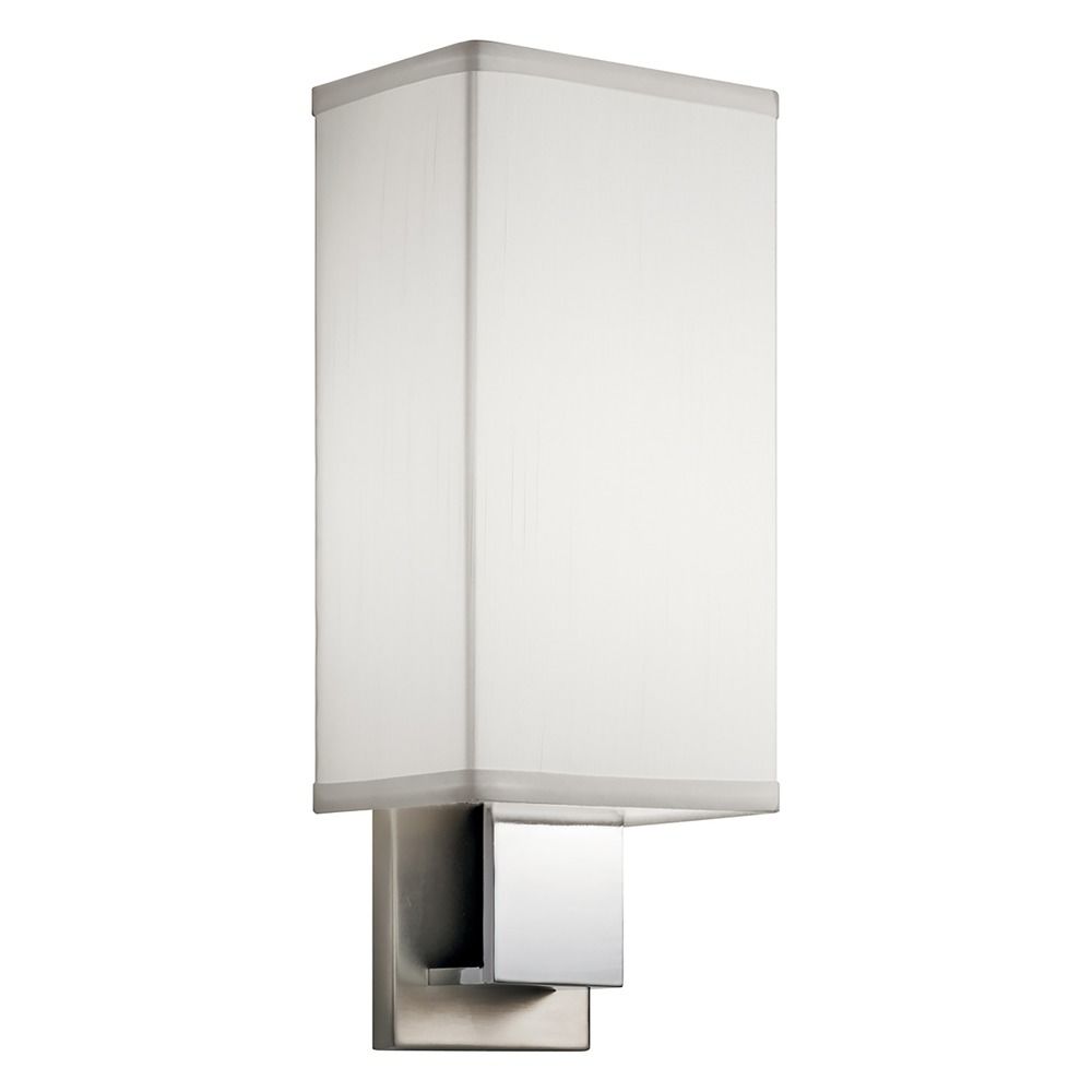 Kichler Sconce Wall Light with Rectangle White Shade 10438NCH Destination Lighting