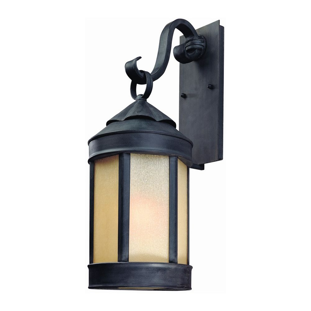 Outdoor Wall Light with Beige / Cream Glass in Aged Iron Finish BF1463AI Destination Lighting
