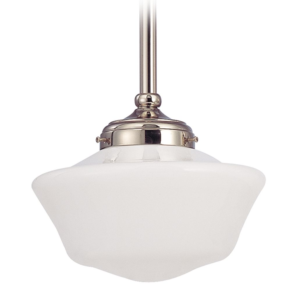 10 Inch Polished Nickel Schoolhouse Mini Pendant Light