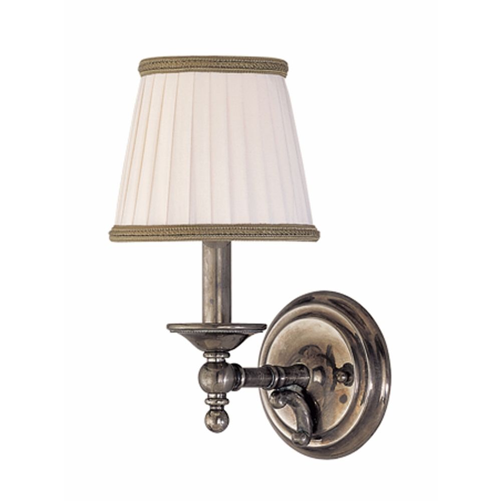 Sconce Wall Light with White Shade in Aged Brass Finish 7701-AGB Destination Lighting