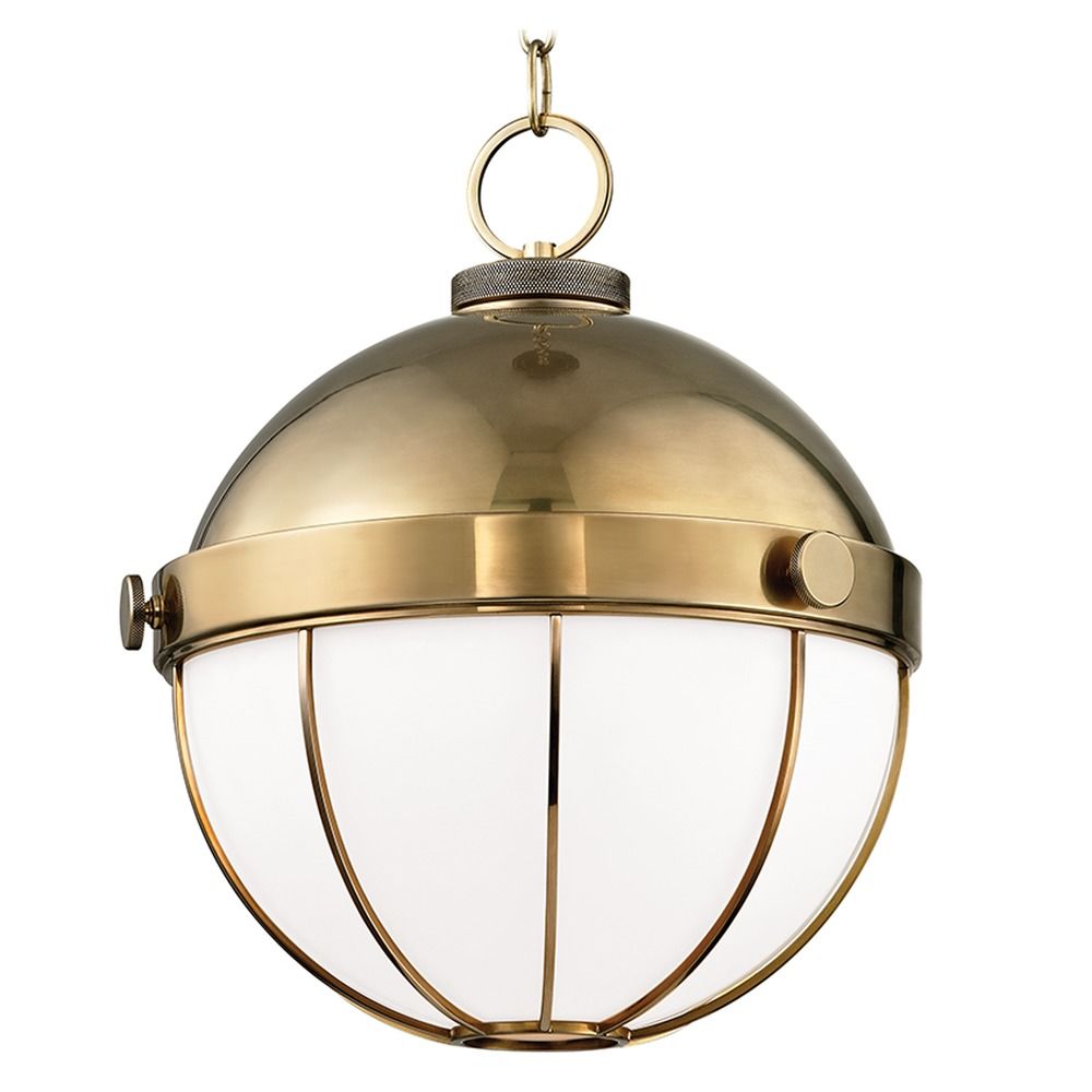 MidCentury Modern Pendant Light Brass Sumner by Hudson Valley Lighting 2315AGB Destination