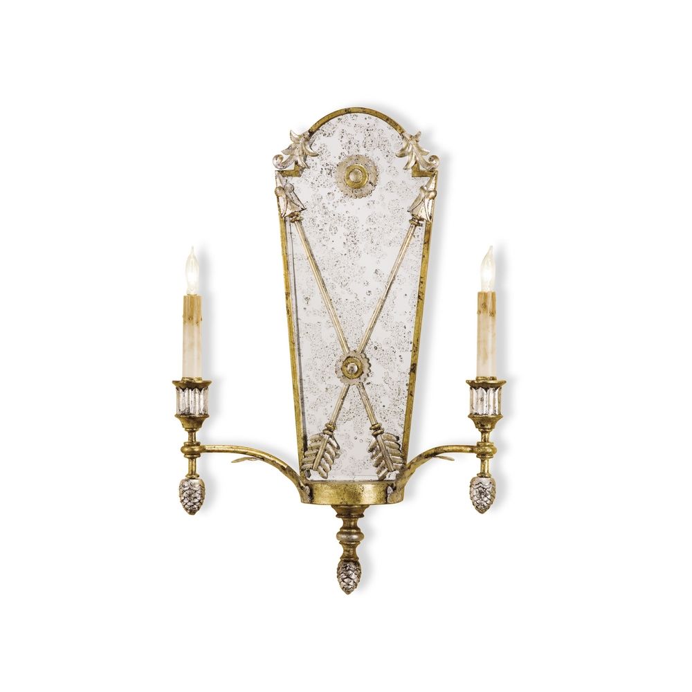 Switched Sconce Wall Light in Gold Leaf/vintage Silver Leaf Finish 5314 Destination Lighting
