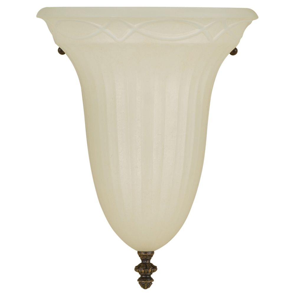 Sconce Wall Light with Amber Glass in Walnut Finish WB1331WAL Destination Lighting