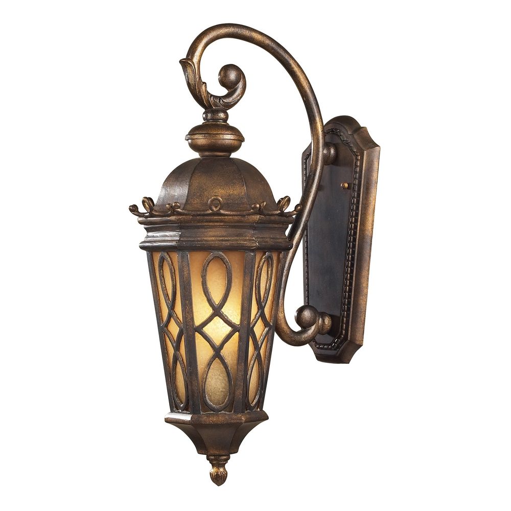 Outdoor Wall Light with Beige / Cream Glass in Hazlenut Bronze Finish 42001/2 Destination ...
