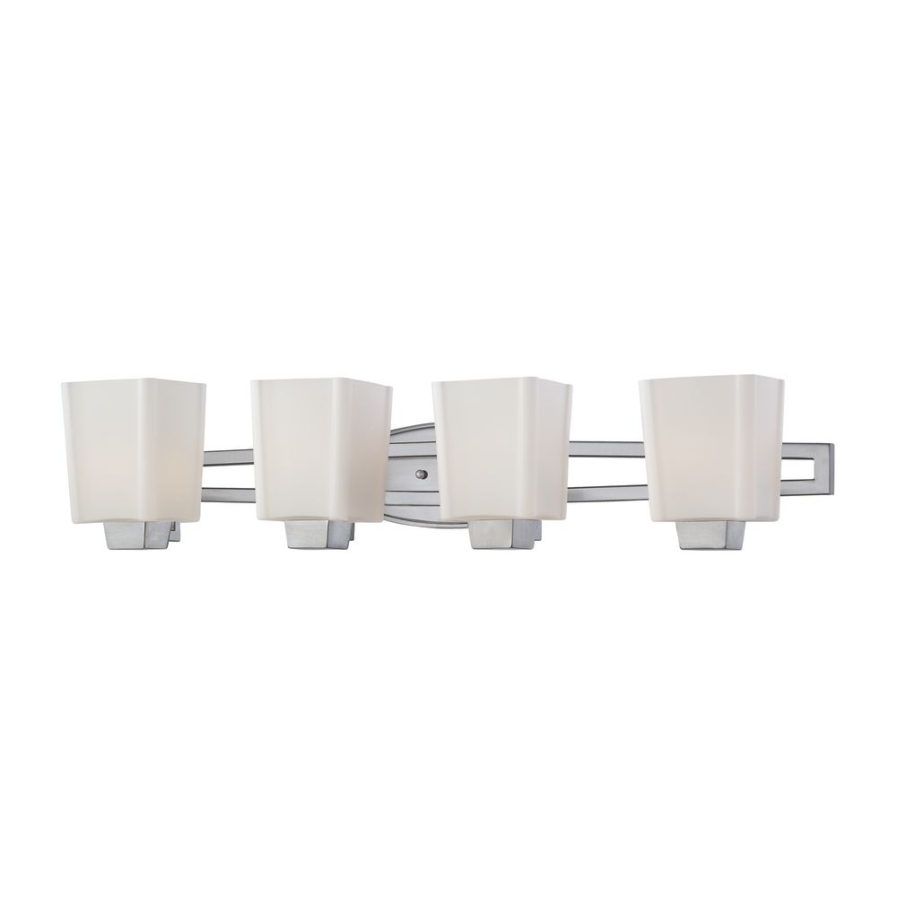 Four-Light Bathroom Vanity Light with Square Shades 3854-09 Destination Lighting