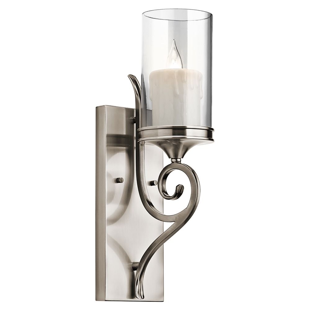 Kichler Sconce Wall Light with Clear Glass in Classic Pewter Finish 45362CLP Destination ...