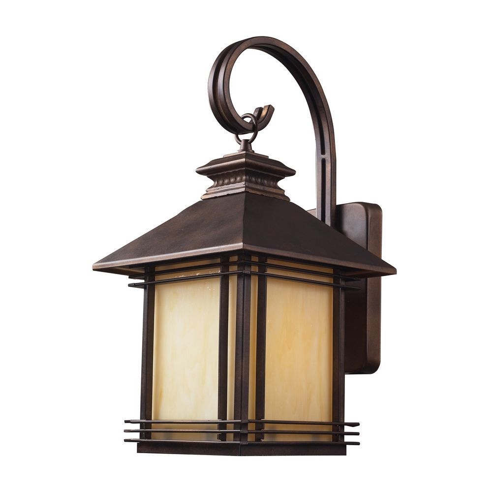 Outdoor Wall Light with Beige / Cream Glass in Hazlenut Bronze Finish 42101/1 Destination ...