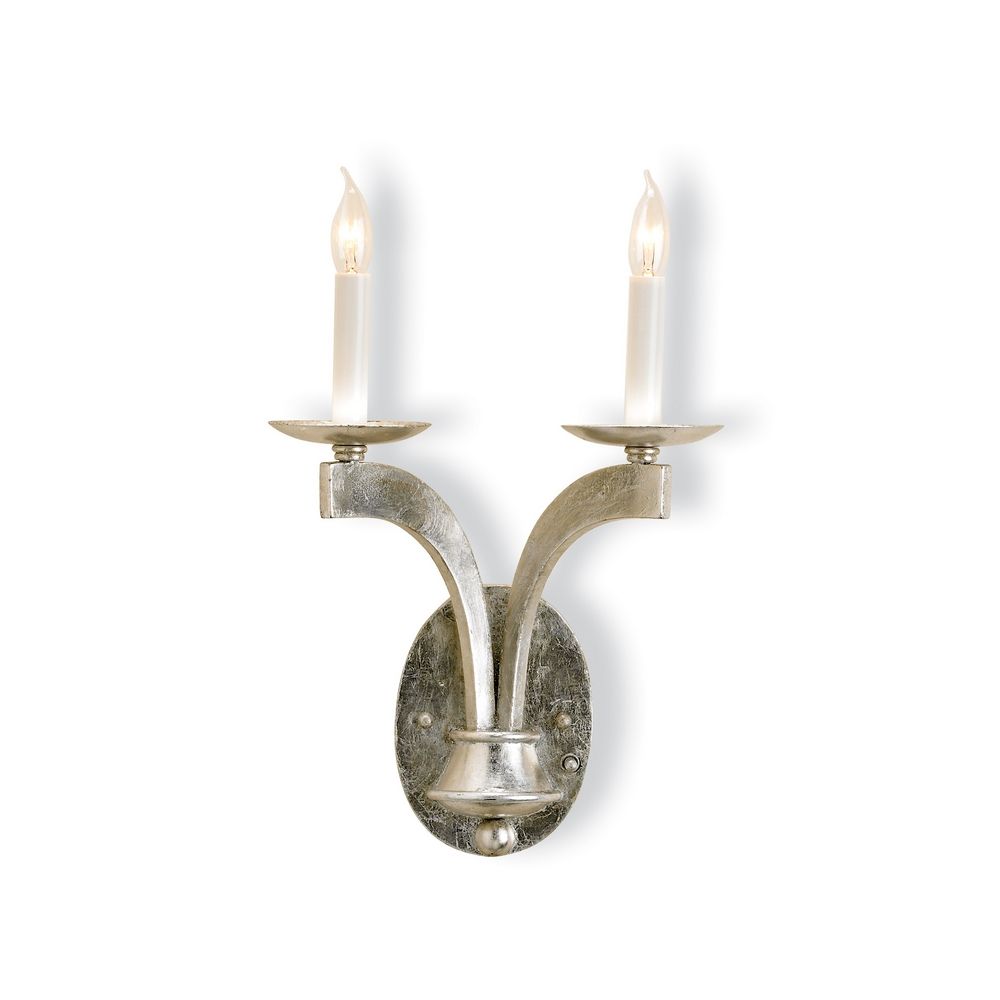 Modern Plug-In Wall Lamp in Contemporary Silver Leaf Finish 5022 Destination Lighting