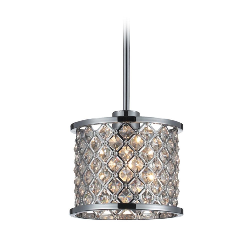 modern mini pendant light with crystal in polished chrome swarovski crystal mini pendant lights