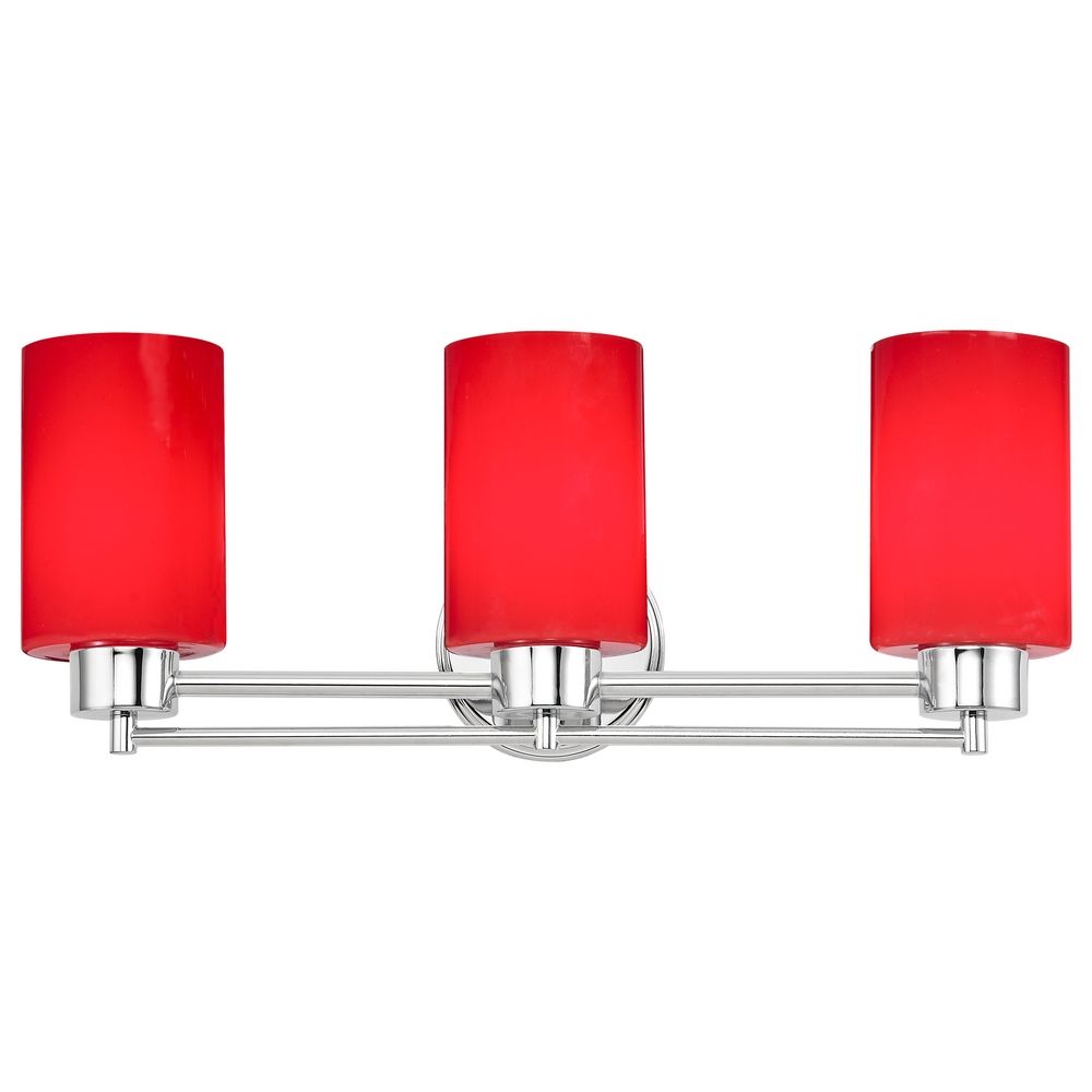 Modern Bathroom Light with Red Glass in Chrome Finish eBay