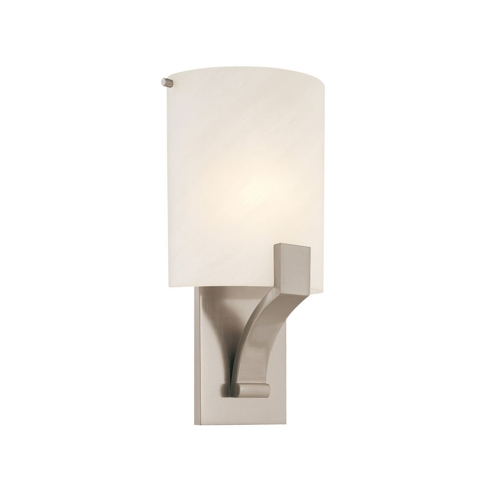 Sconce Wall Light with Alabaster Glass in Satin Nickel Finish 1851.13 Destination Lighting