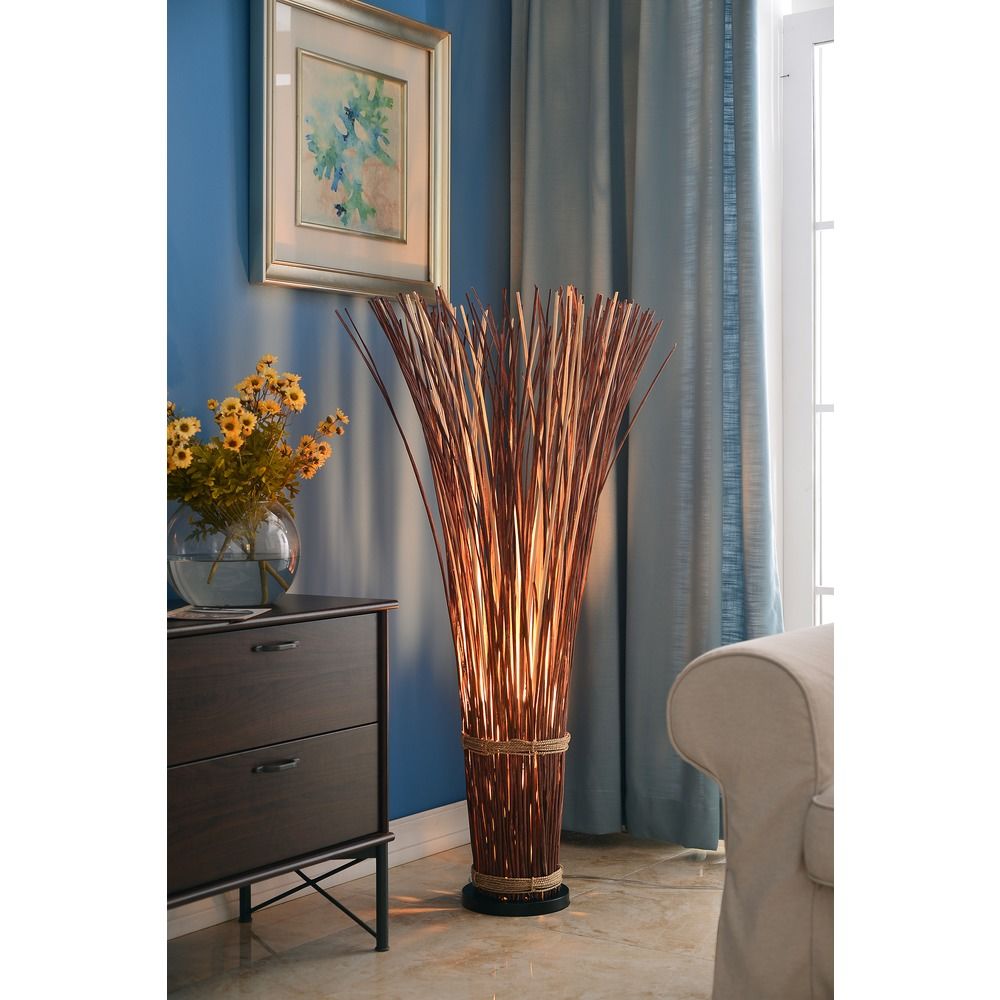 Floor Lamp in Natural Reed Finish | 21065NR | Destination Lighting