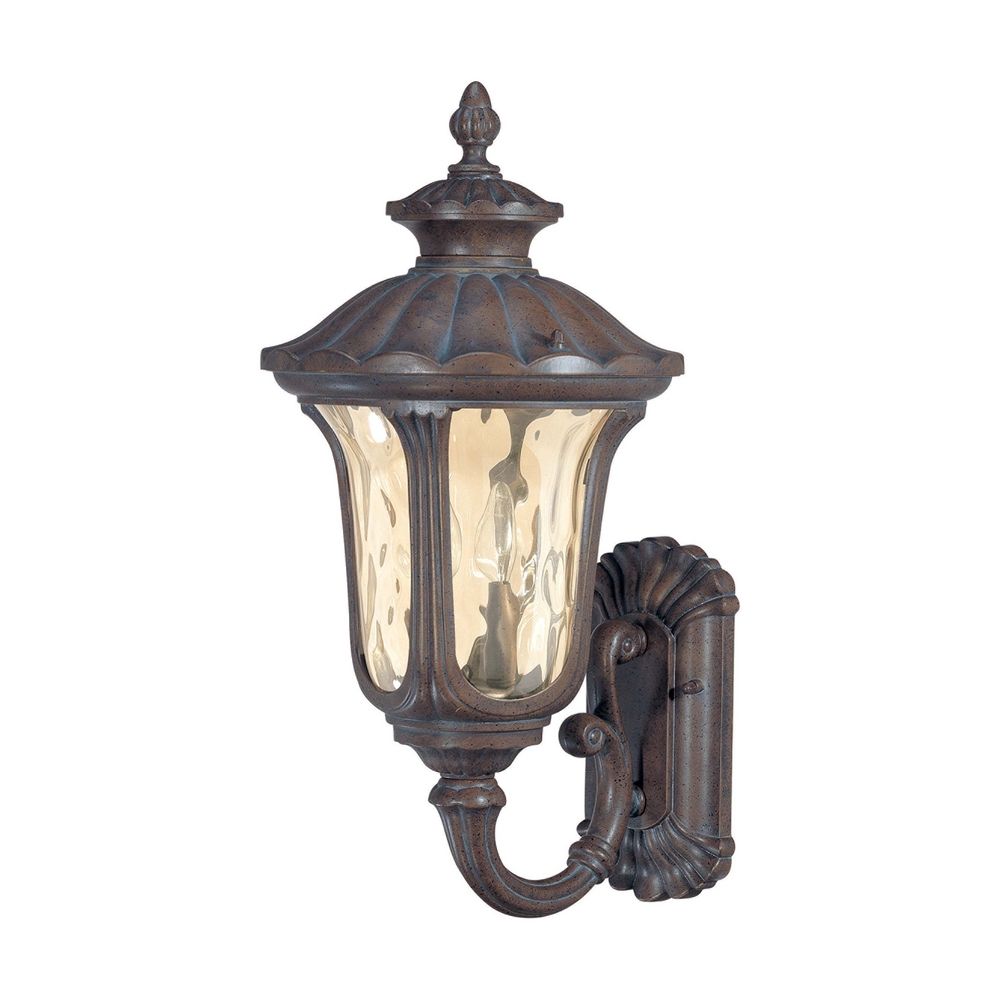 Outdoor Wall Light with Amber Glass in Fruitwood Finish 60/2003 Destination Lighting
