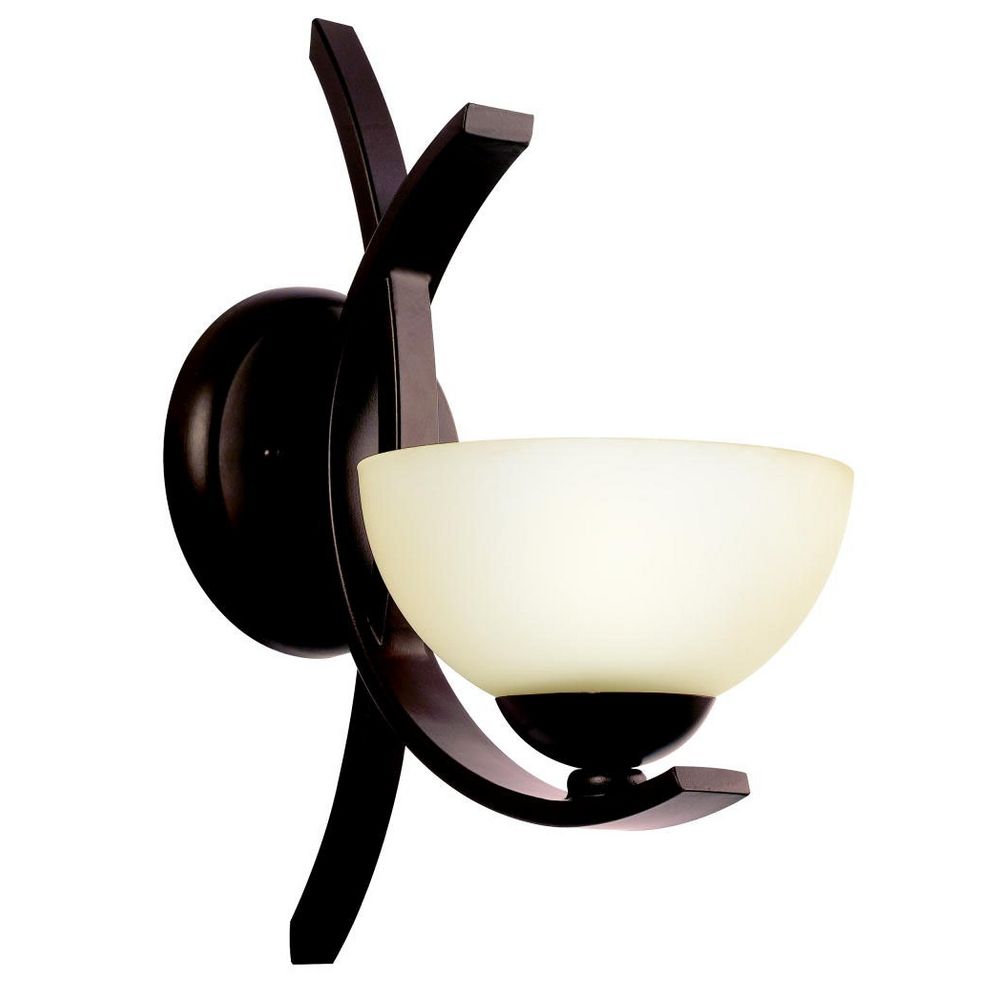 Kichler Modern Sconce Wall Light with Brown Glass in Bronze Finish 45161OZ Destination Lighting