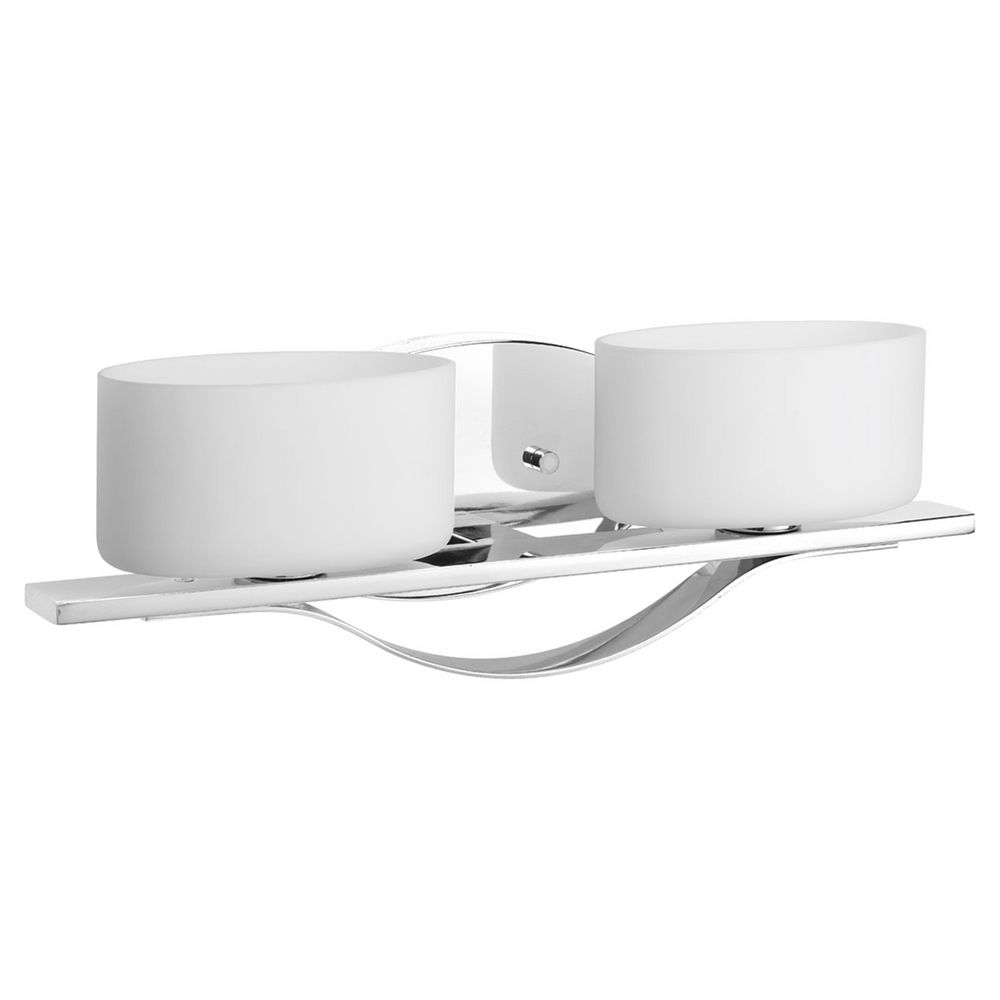 Modern Bathroom Light with White Glass in Polished Chrome Finish P2038-15WB Destination Lighting