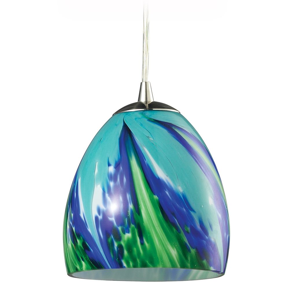 Mini Pendant Light With Blue Glass 31445 1tb Destination Lighting