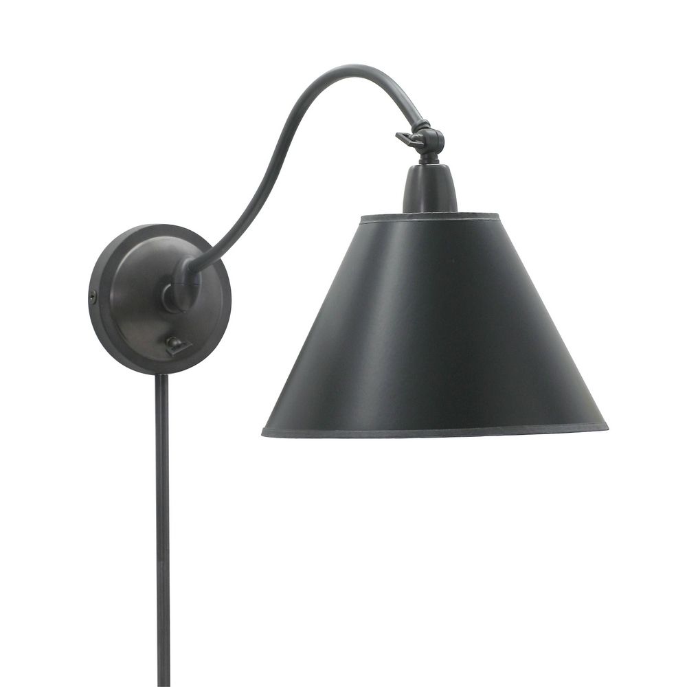 Wall Lamp with Black Shade in Oil Rubbed Bronze Finish HP725-OB-BP Destination Lighting