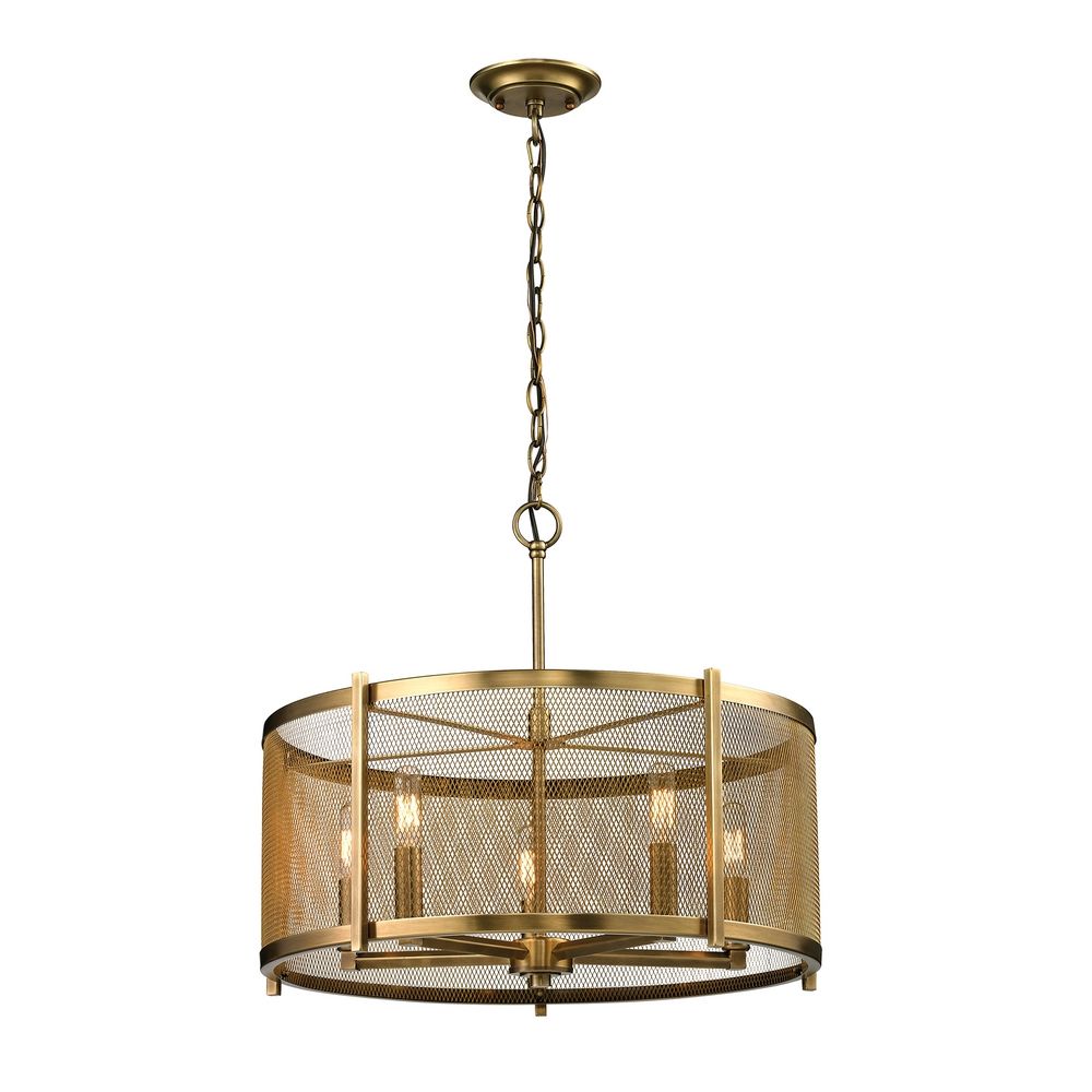 mid century modern pendant light brass rialto by elk mid century modern drum pendant light
