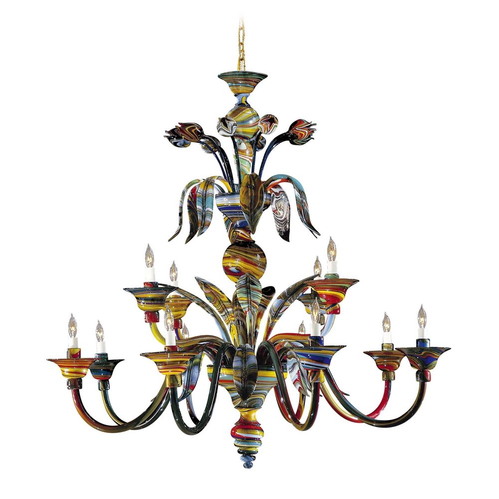 Chandelier With Multi Color Glass In Multicolor Finish C7056 12 Metropolitan Lighting Chandelier With Multi Color Glass In Multicolor Finish C7056 12 Hover Or To Zoom