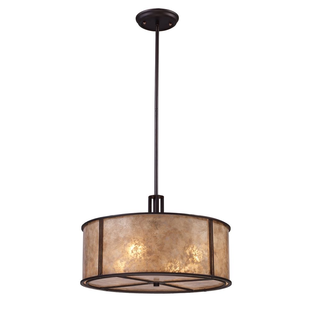 Drum Pendant Light With Brown Mica Shade In Aged Bronze Finish Alt1 Drum Pendant Light With Brown Mica Shade In Aged Bronze Finish Alt1