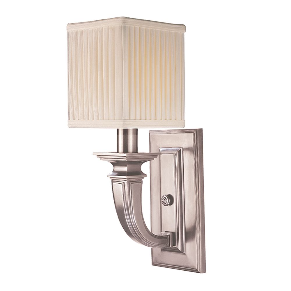 Sconce Wall Light with White Shade in Historic Nickel Finish 541-HN Destination Lighting