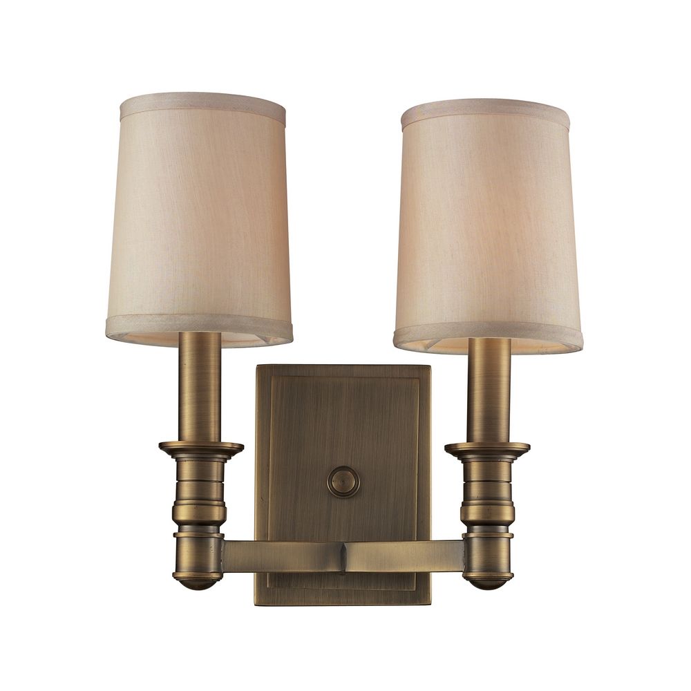 Sconce Wall Lights in Brushed Antique Brass Finish 31261/2 Destination Lighting