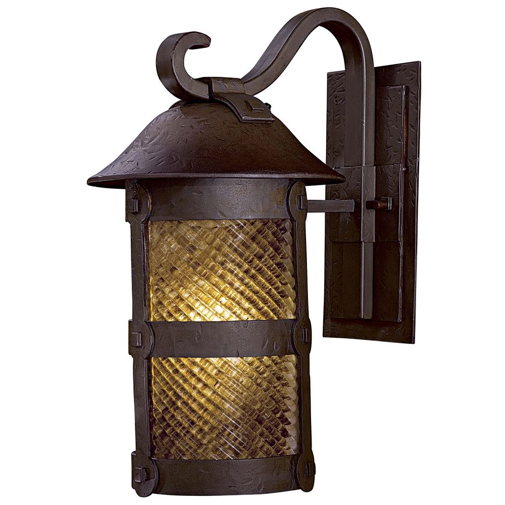 Outdoor Wall Light with Beige / Cream Glass in Forged Bronze Finish 9252-A199-PL Destination ...