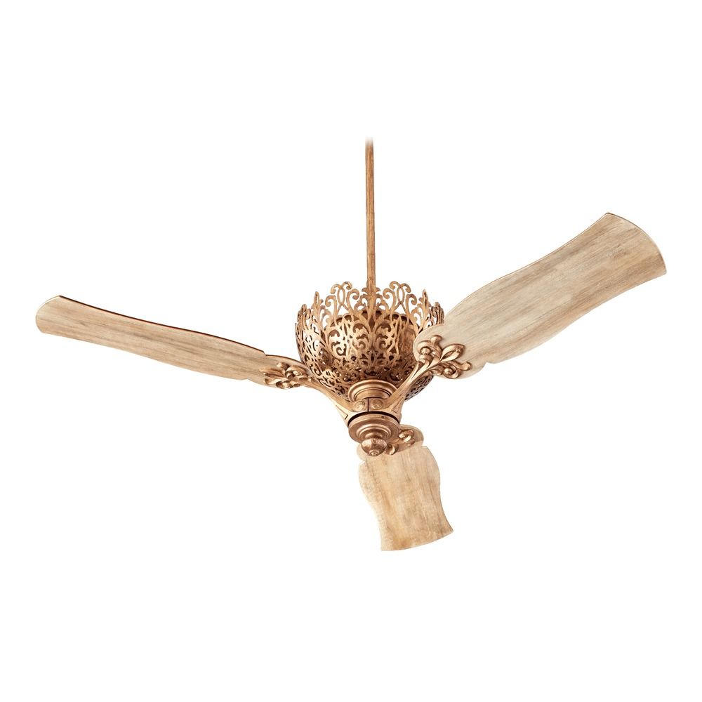 ... Lighting Le Monde Vintage Gold Leaf Ceiling Fan Without Light 92623-30