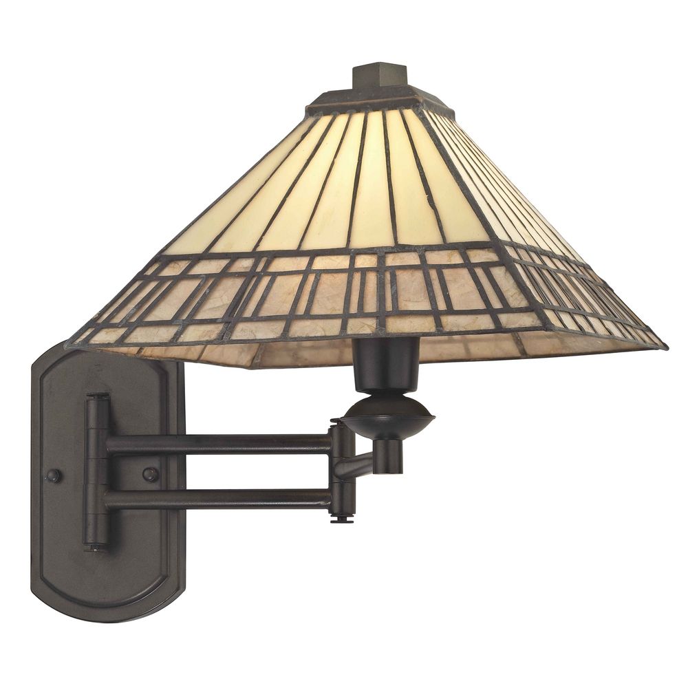 Mission Tiffany Bronze Adjustable Swing Arm Wall Sconce 1706 TB Destination Lighting