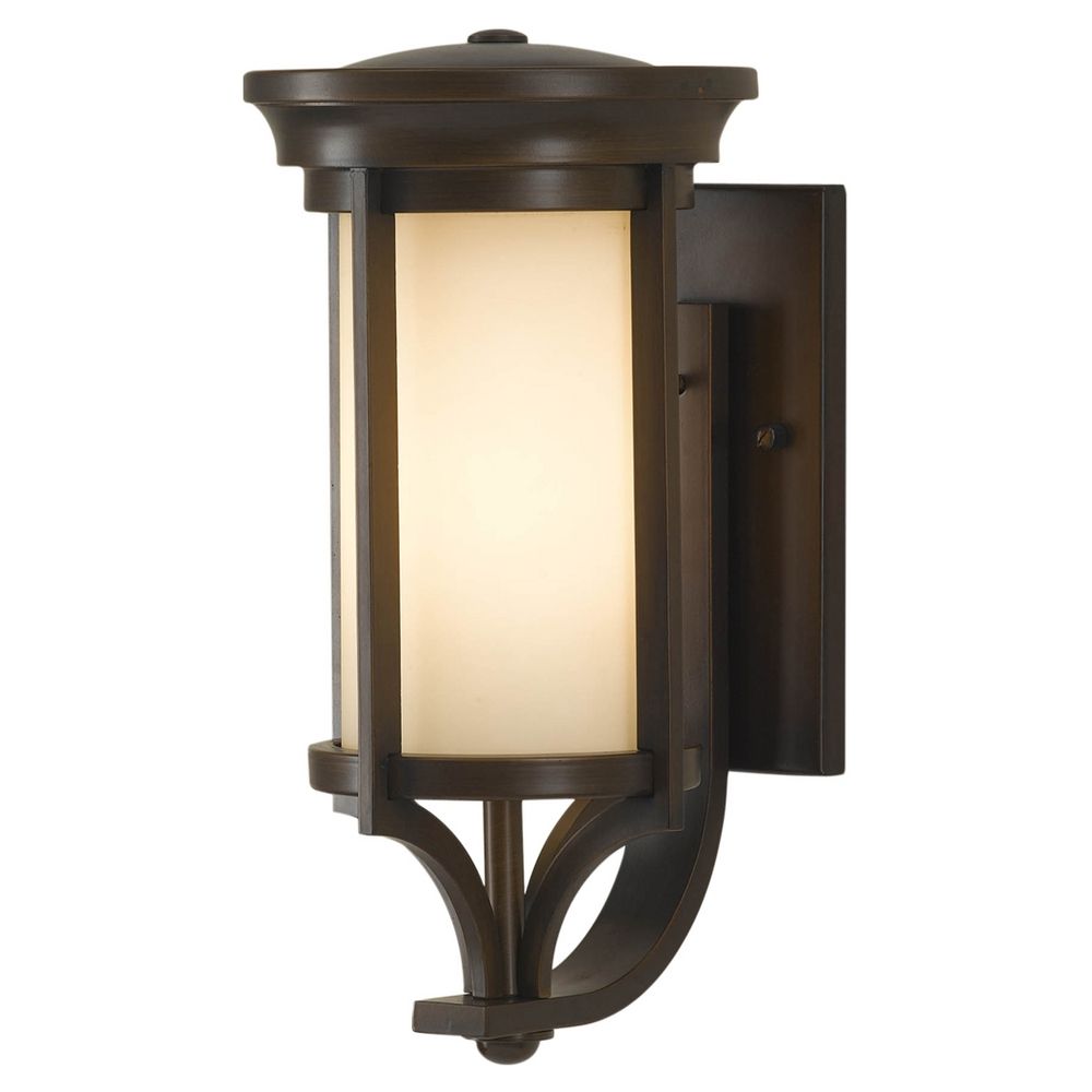 Outdoor Wall Light with Beige / Cream Glass in Heritage Bronze Finish OL7501HTBZ Destination ...