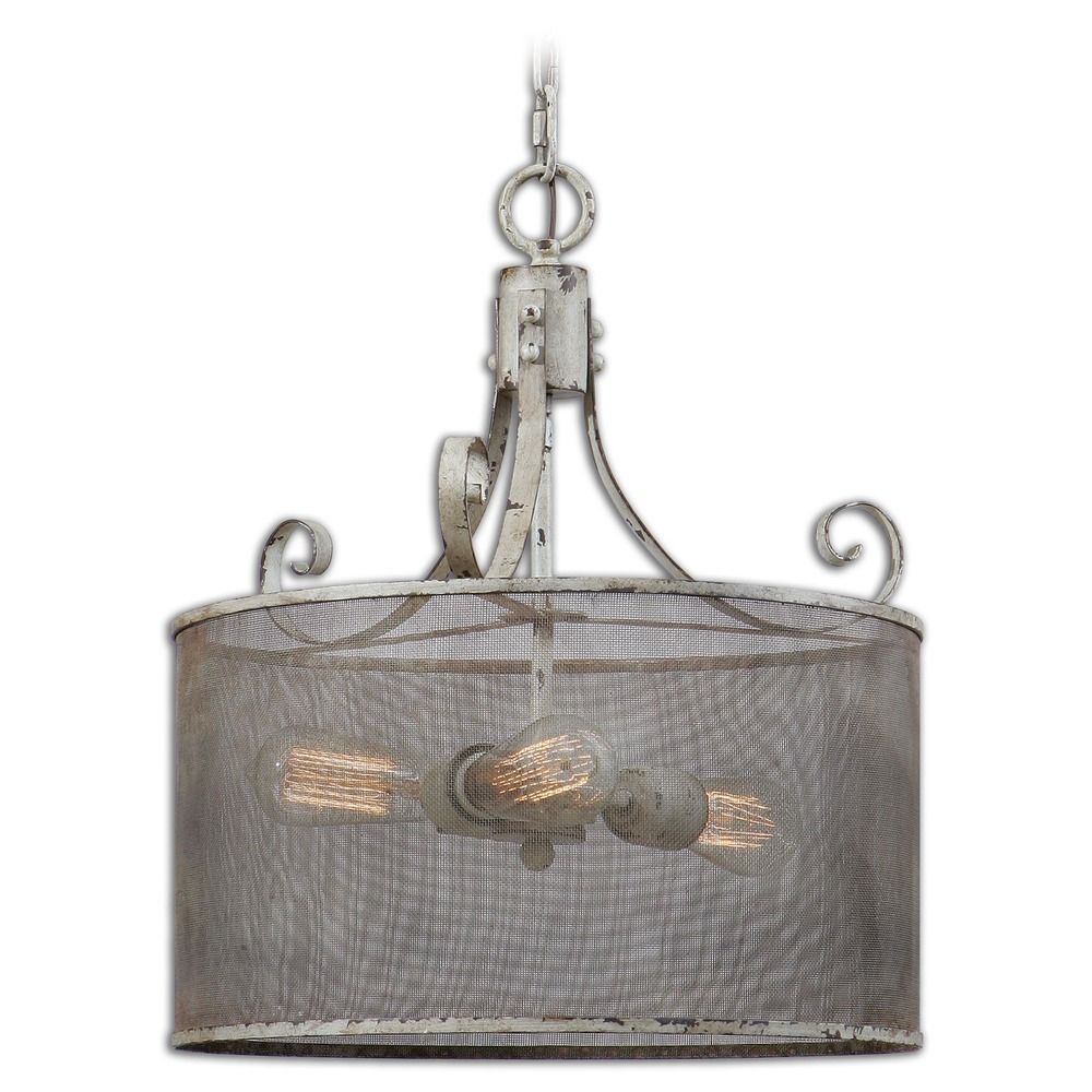 Uttermost Pontoise 3 Light Drum Pendant 22004 Destination Lighting Uttermost Pontoise 3 Light Drum Pendant