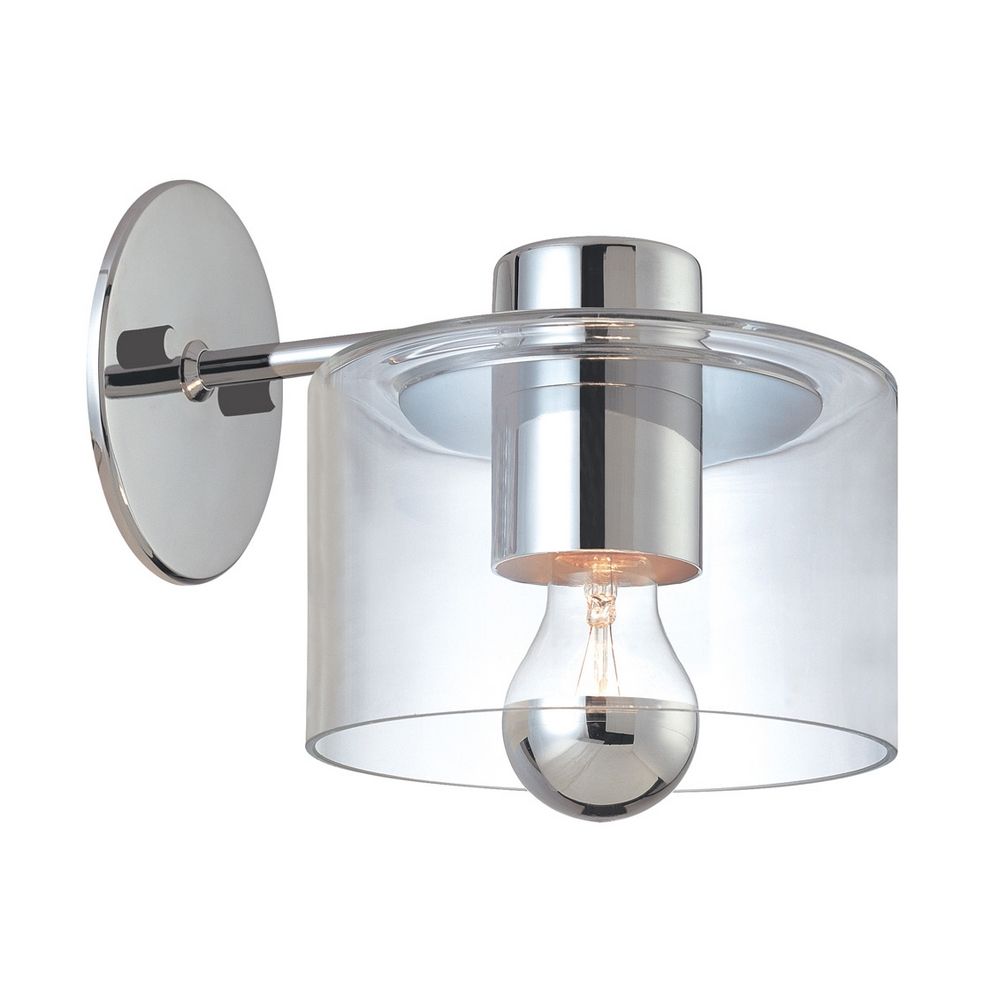 Modern Sconce Wall Light with Clear Glass in Polished Chrome Finish 4801.01 Destination Lighting