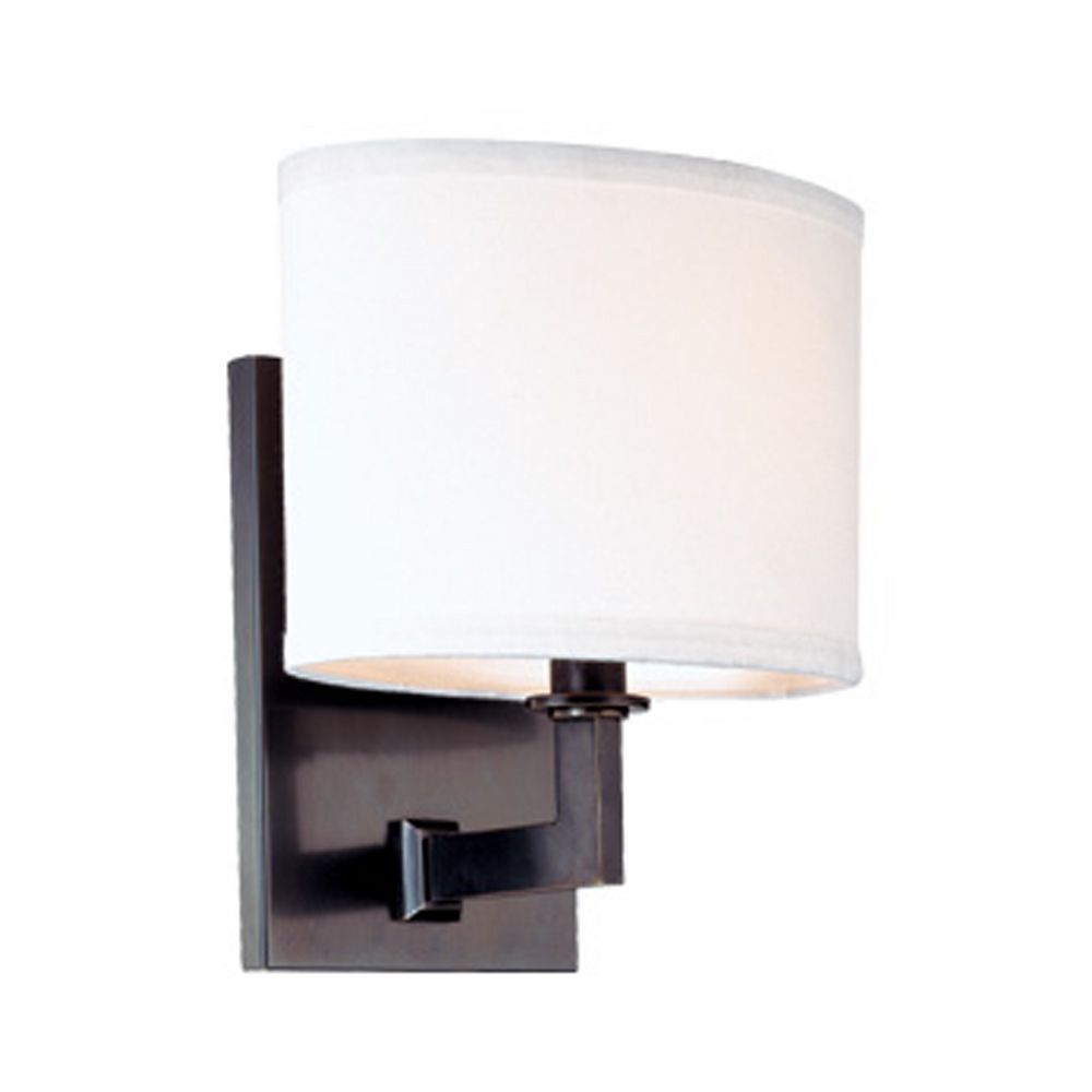 Modern Sconce Wall Light with White Shade in Old Bronze Finish 591-OB Destination Lighting