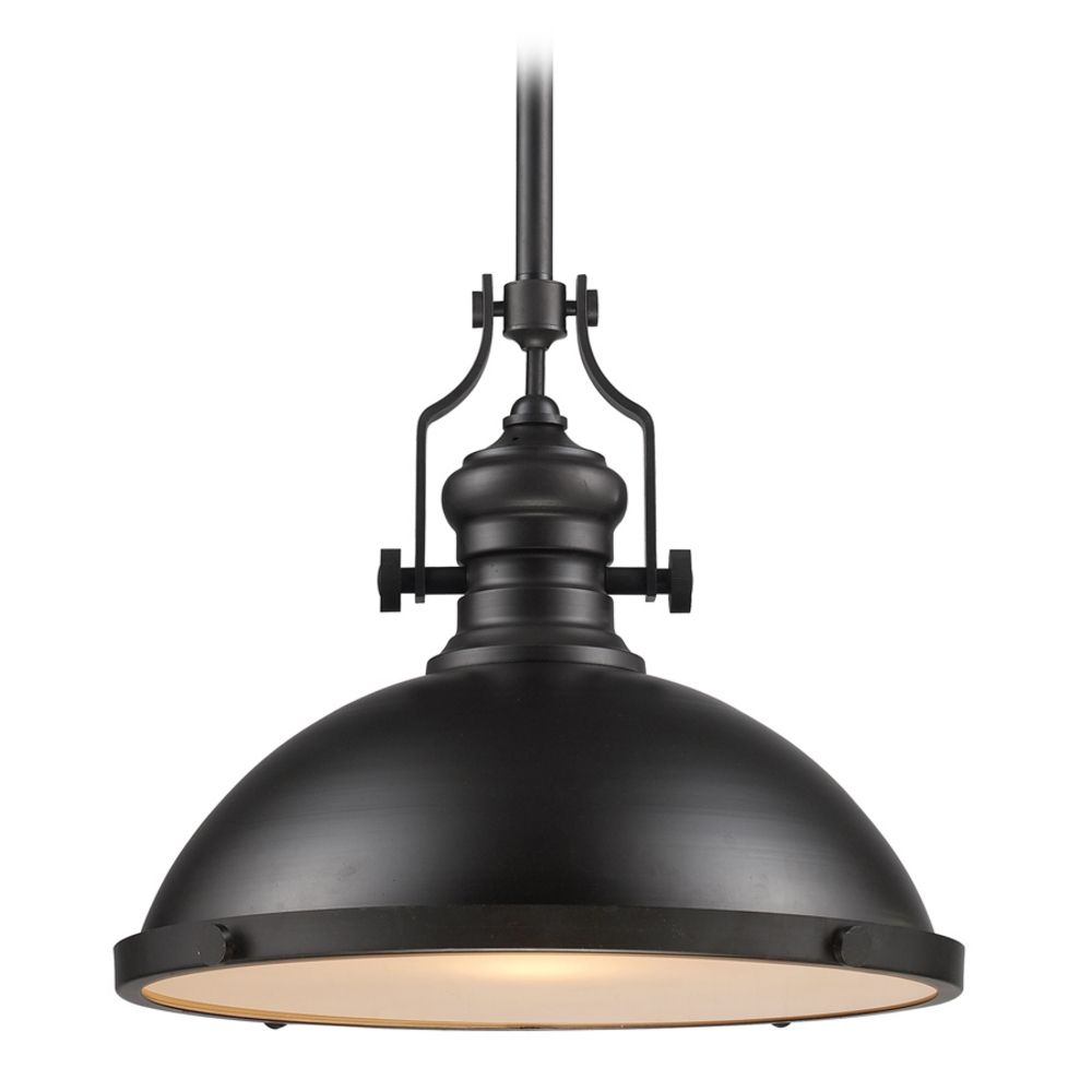 Nautical Pendant Light in Oiled Bronze Finish 17 Inches Wide 66138