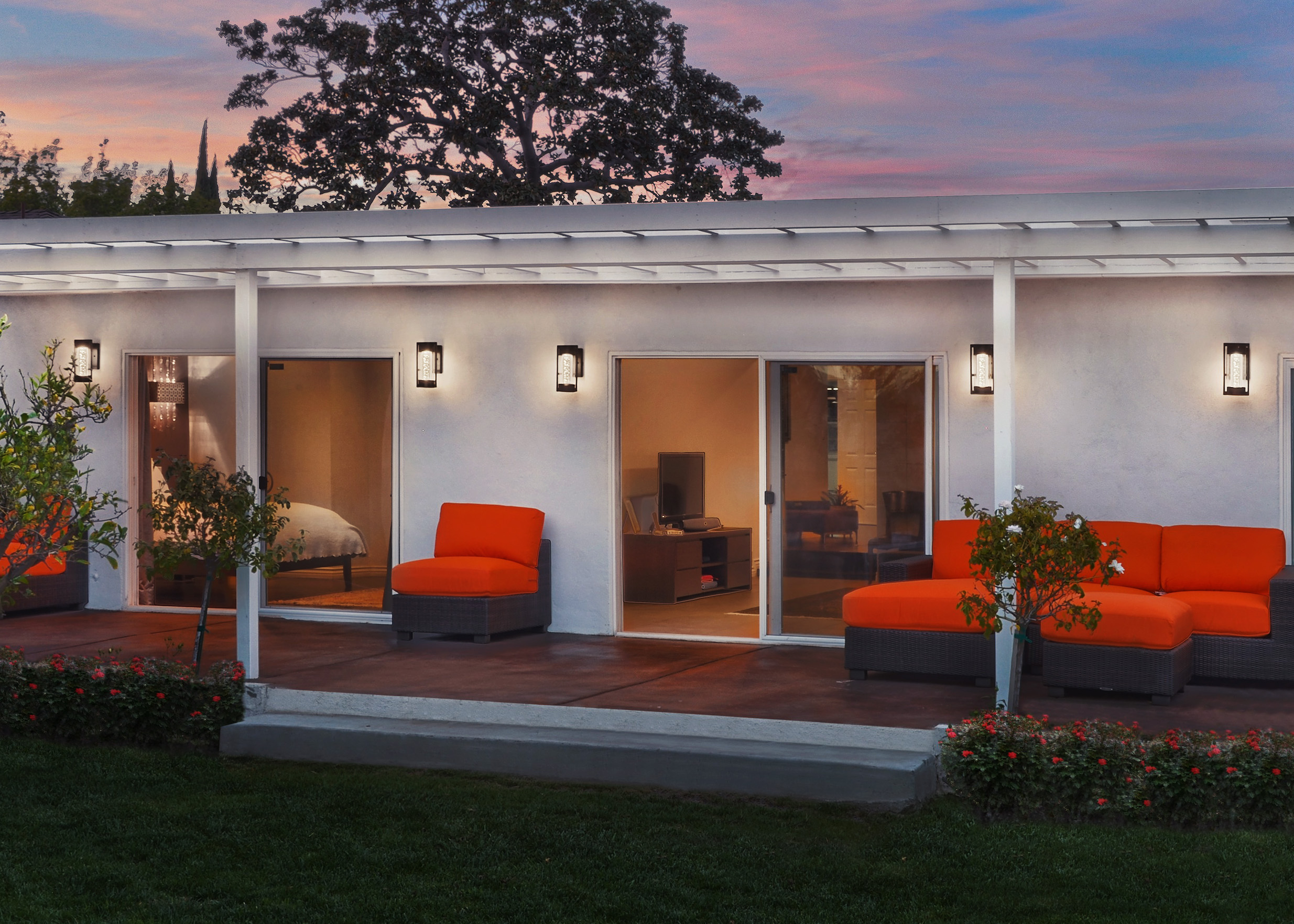 modern dusk to dawn outdoor lighting