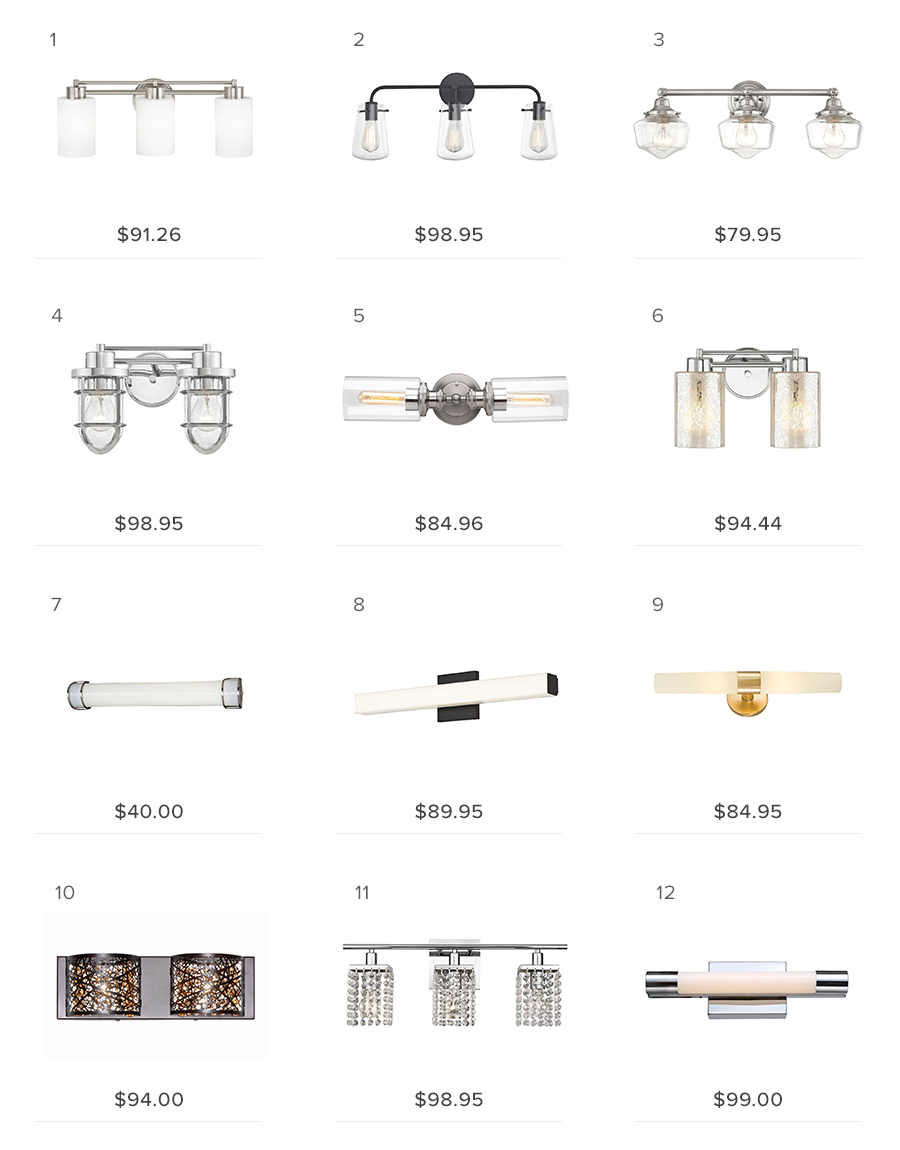 bathroom lights under $100