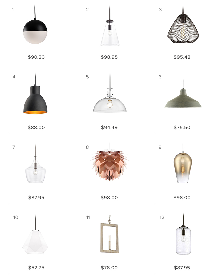 pendant lights under $100