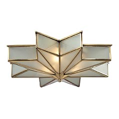 Art Deco Flushmount Light Brass Decostar by Elk Lighting