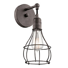 industrial lighting kichler industrial cage sconce