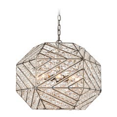 Elk Lighting Constructs Weathered Zinc Pendant Light with Hexagon Shade