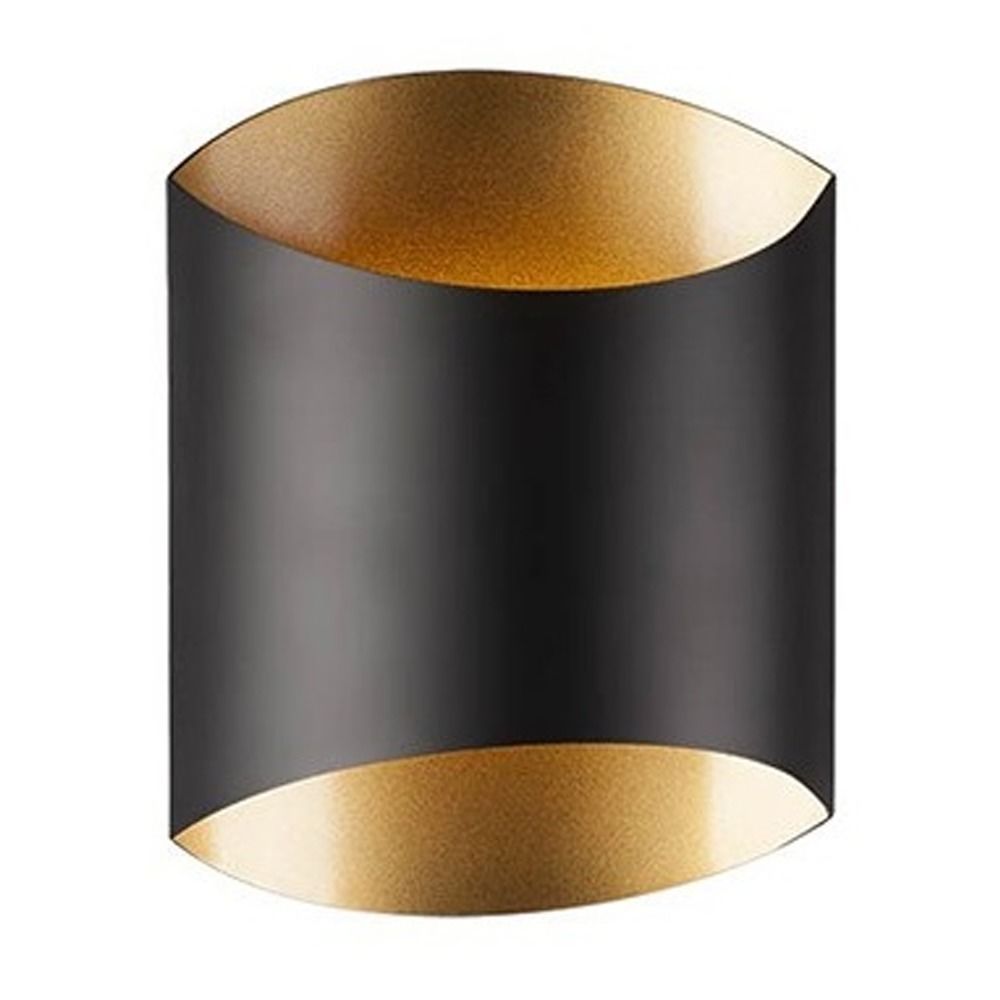 Kuzco Lighting Flat Black W/gold LED Sconce