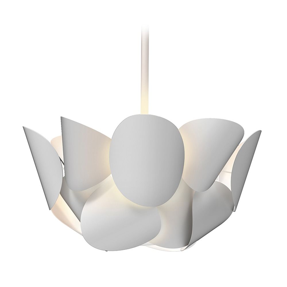 Sonneman a Way Of Light Lotus Satin White LED Pendant Light with Abstract Shade
