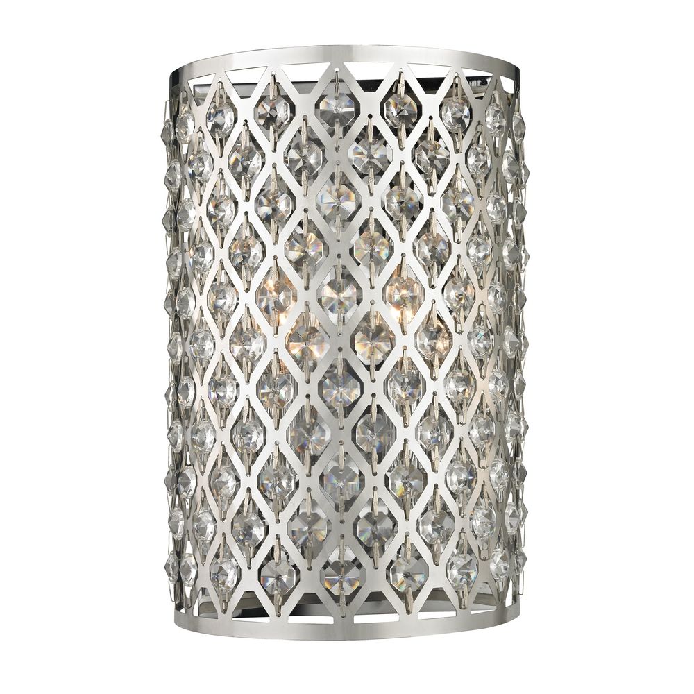 Modern Crystal Wall Sconce with Two Lights By: Ashford Classics Lighting