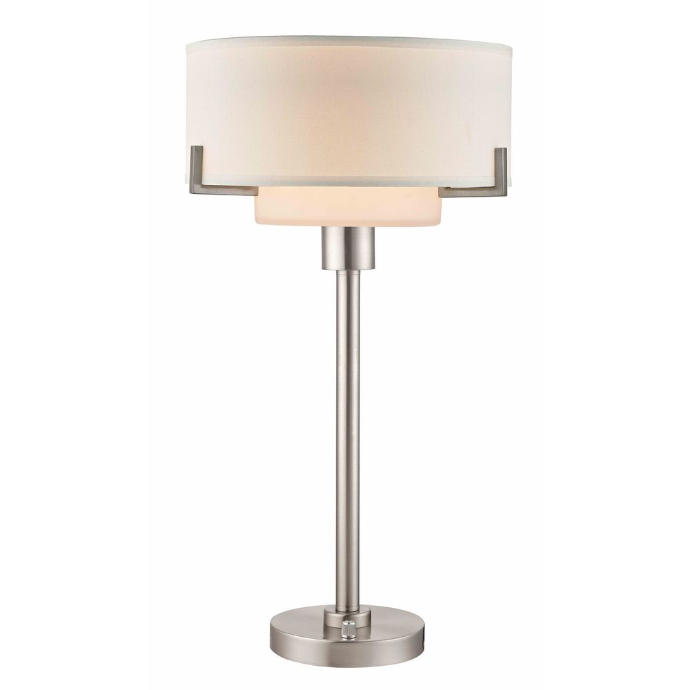 Modern Table Lamp with White Drum Shade By: Design Classics Lighting