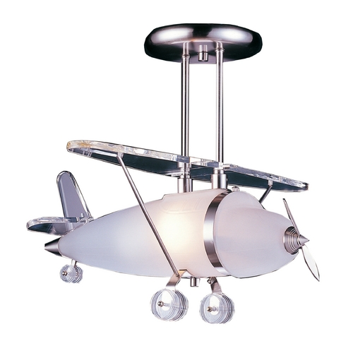 Pendant Light with White Glass in Satin Nickel Finish by Elk Lighting