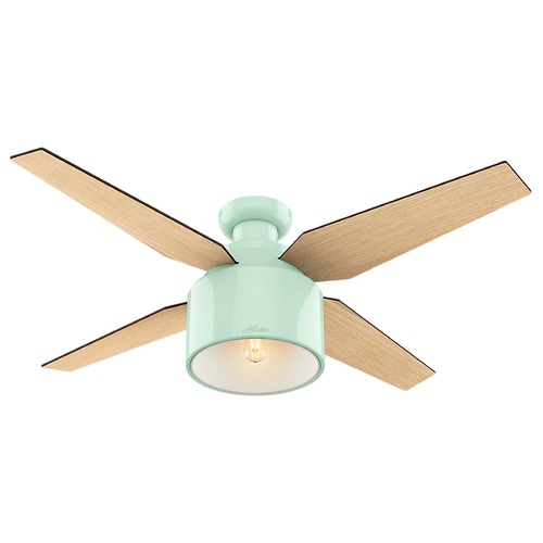 Hunter 52-Inch Mint Cranbrook Low Profile Fan with Mid Century Walnut by Hunter Fan Company