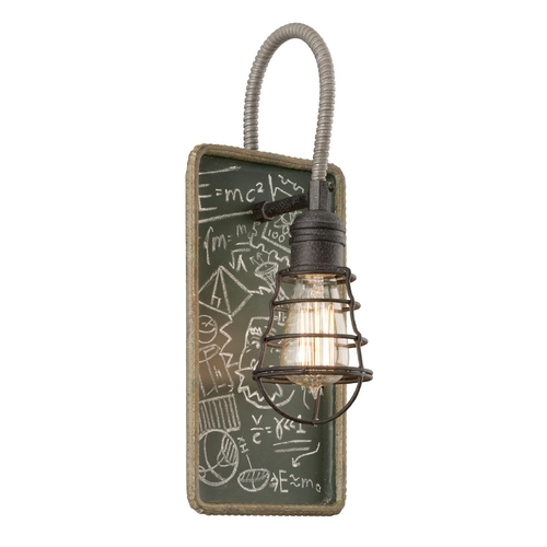 Industrial Relativity Wall Light Sconce with Vintage Style Cage Shade by Troy Lighting