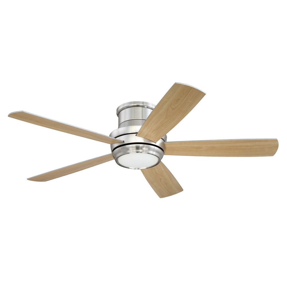 Craftmade Lighting Tempo Hugger Brushed Polished Nickel LED Ceiling Fan with Light By: Craftmade Lighting 