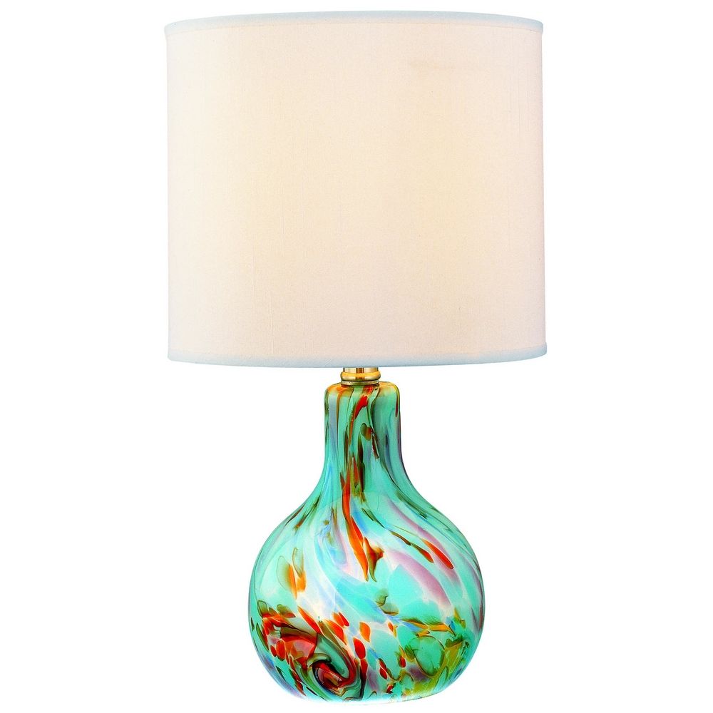 Lite Source Lighting Pepita Aqua Table Lamp with Drum Shade By: Lite Source Lighting 