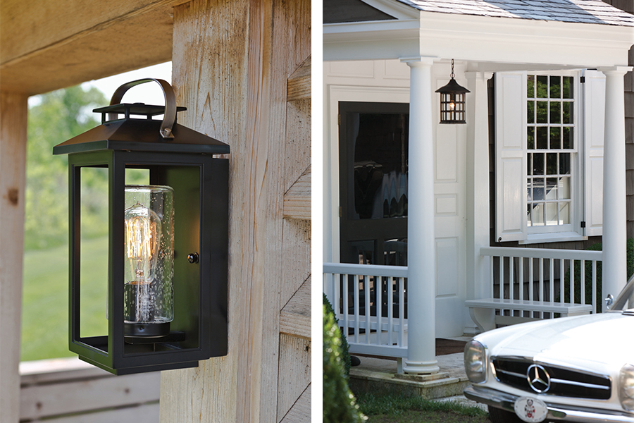 Coastal Lighting Atwater Wall + Freeport Hanging Light by Hinkley